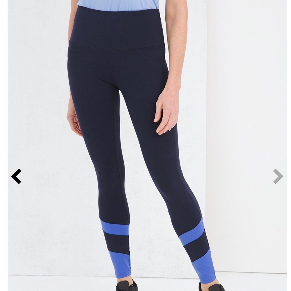 Chico’s Zenergy Navy Blue Color-block Leggings Size 12/14